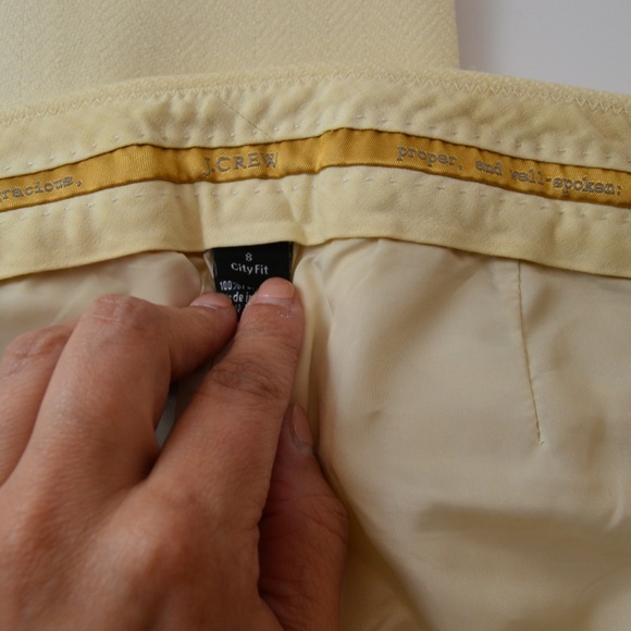 J. Crew City Fit Cream Wool Pants - Picture 5 of 7